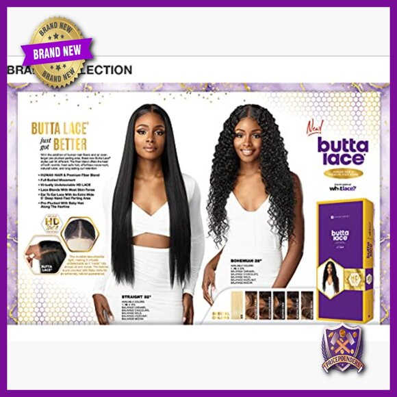 28 Inch Human Hair Blend Wig with HD Lace Front Glueless Preplucked